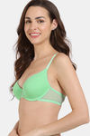 Zivame Beautiful Basics Padded Wired Medium Coverage T-Shirt Bra - Green Ash — thumbnail 4